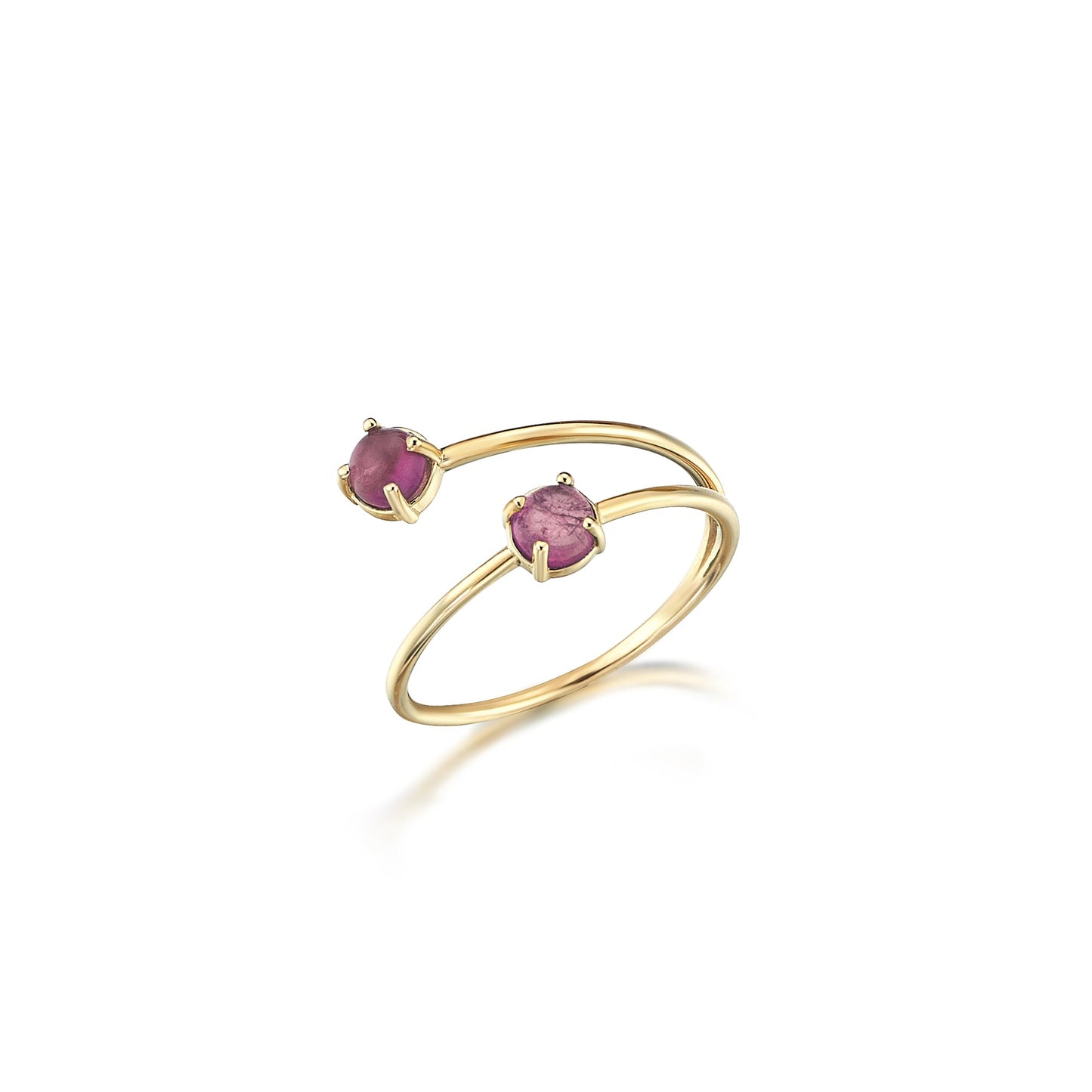 Stunning Gold Ring with Double Tourmaline Stones