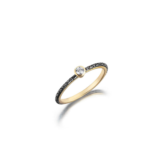 Stunning Black Stone-Accented Gold Ring