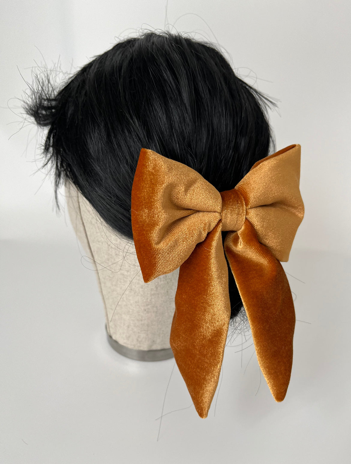 Mustard Yellow Velvet Bow Hair Clip