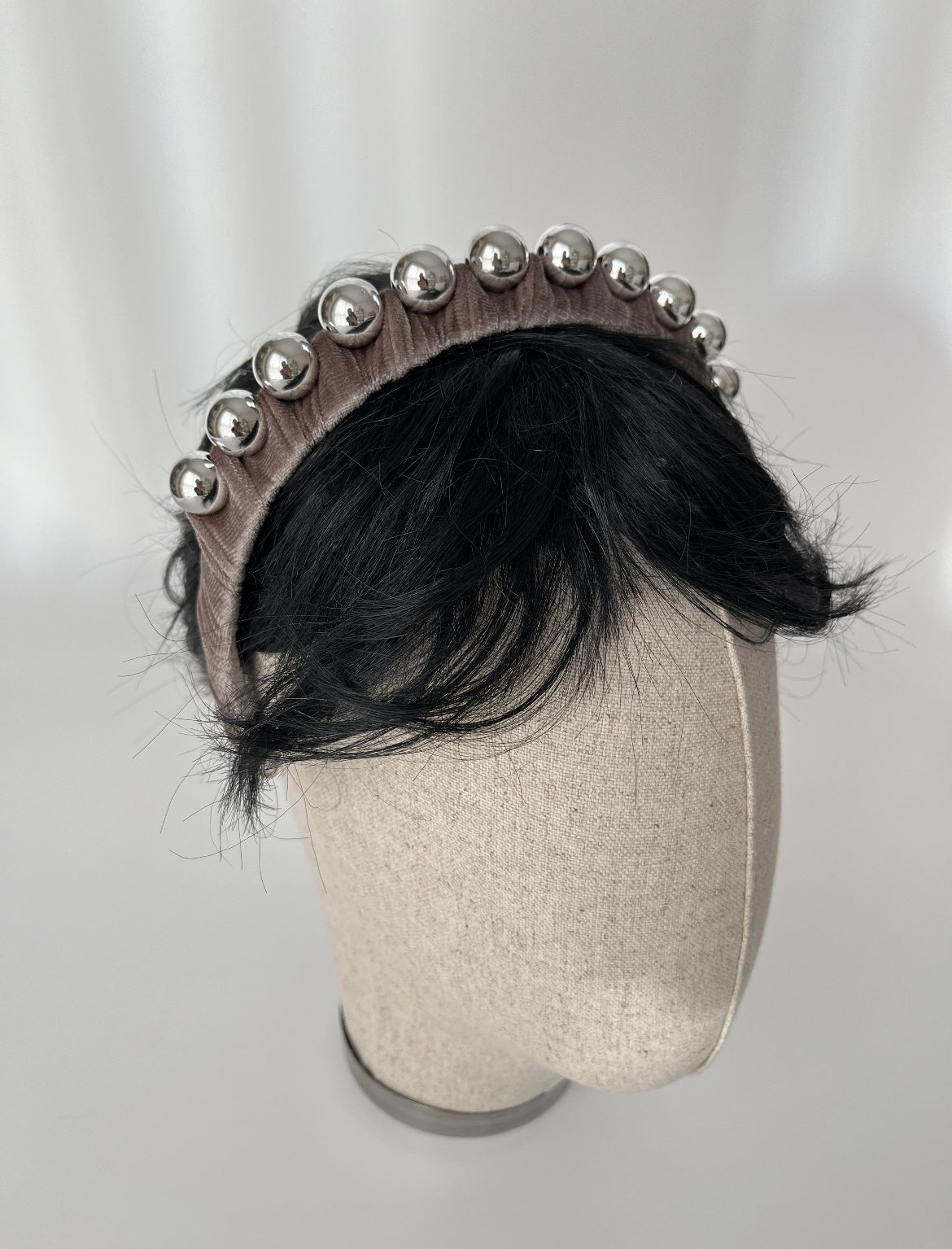 Farzin Imported Silver Beaded Gray Tiara - Elegant Hair Accessory