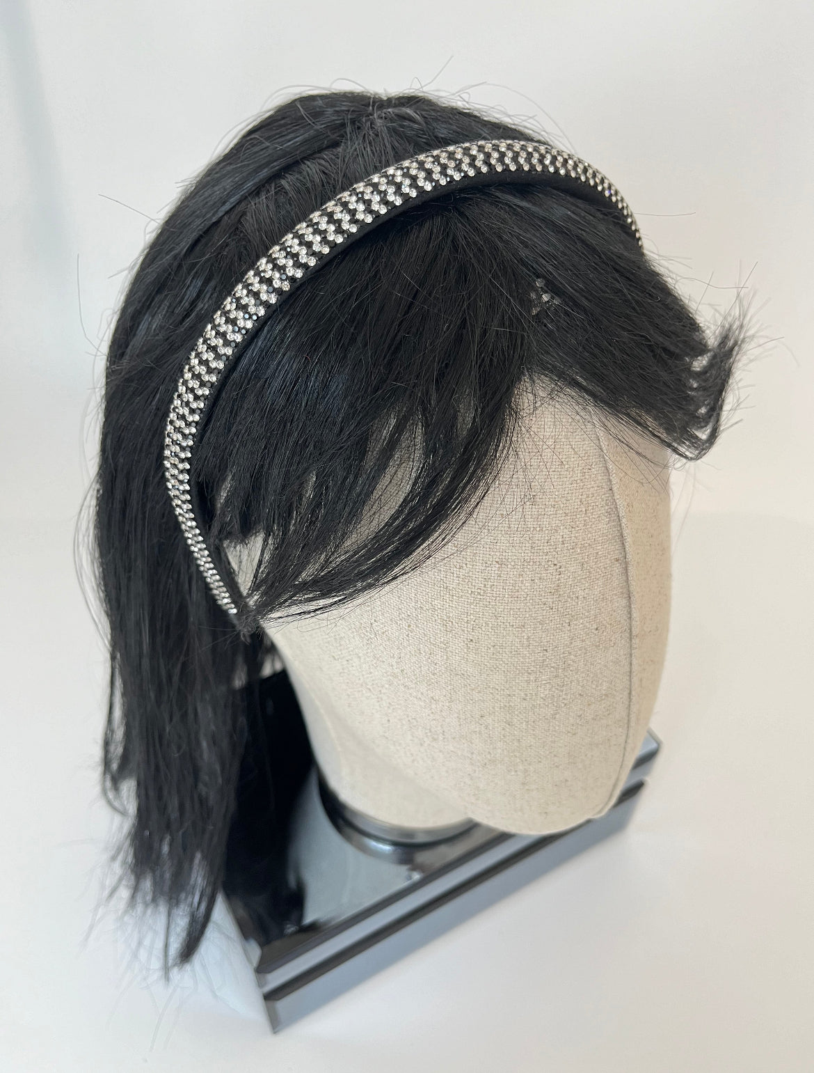 Elegant Black and White Crystal Stone Headband – Darya Collection