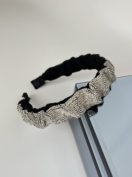 EFRUZ Imported Silver Crystal Stone Headband with Adjustable Design