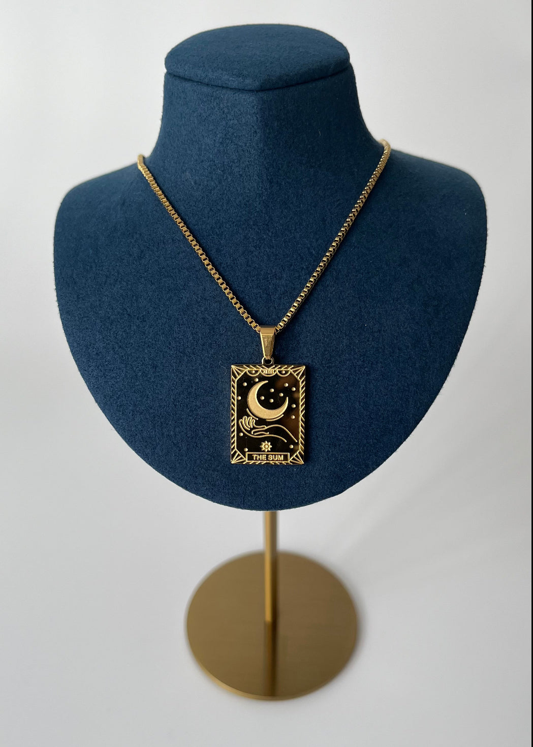 Stylish Gold Steel Double Design Pendant Necklace with Balanced Scales