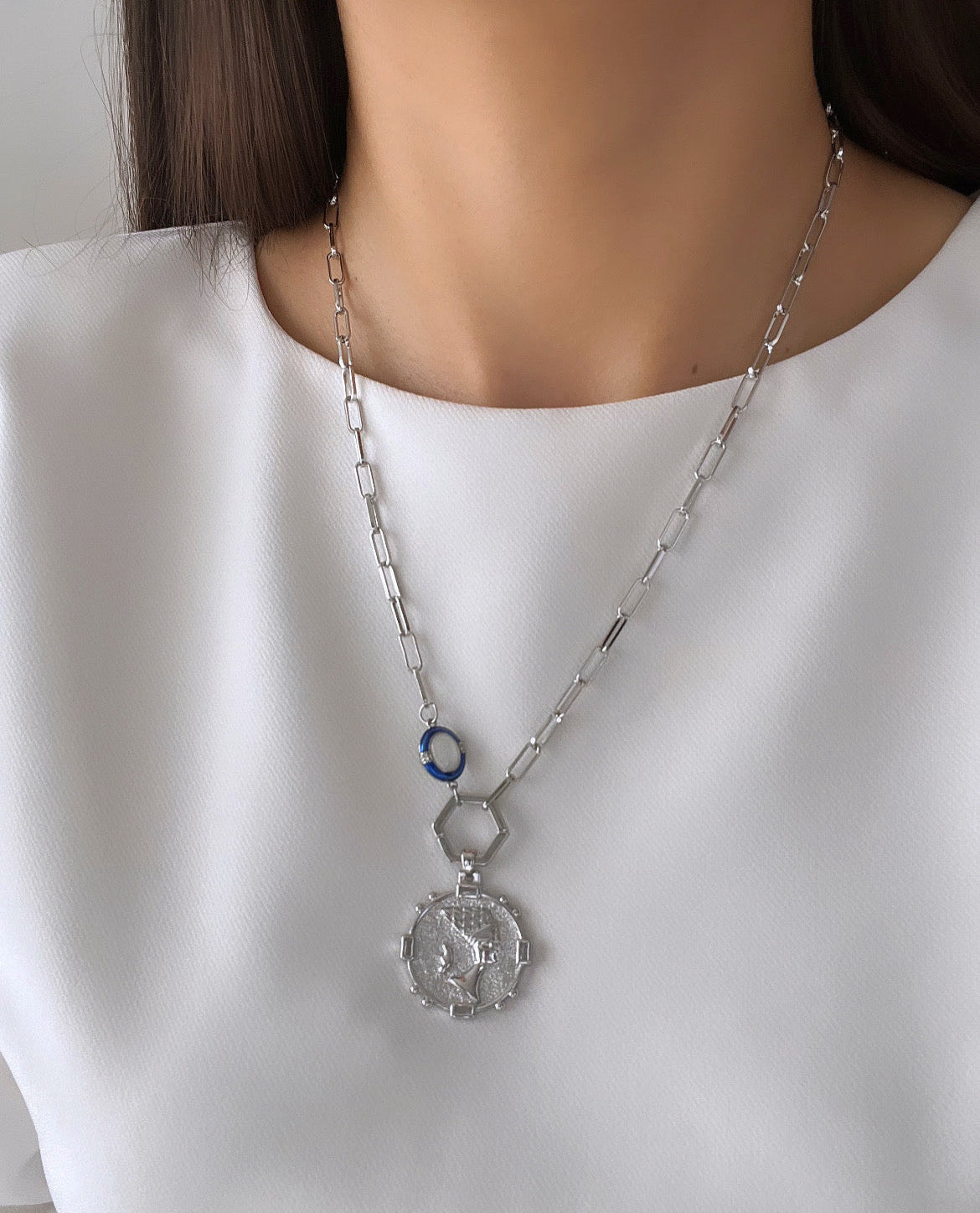 Antique Imported Silver Long Necklace - Timeless Elegance for Every Occasion