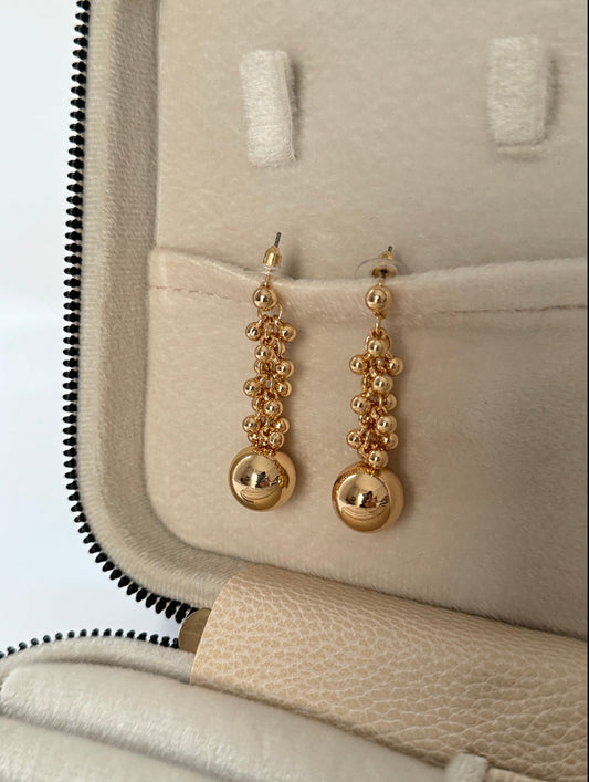 AHUELA Imported Gold Bead Earrings - Stylish and Elegant Design