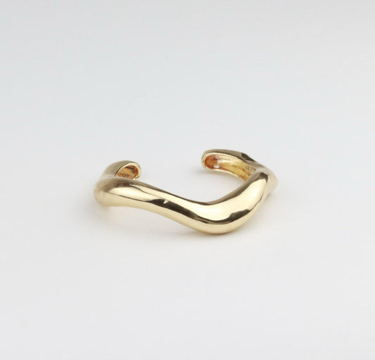 Stunning Asymmetrical Gold Cuff Bracelet