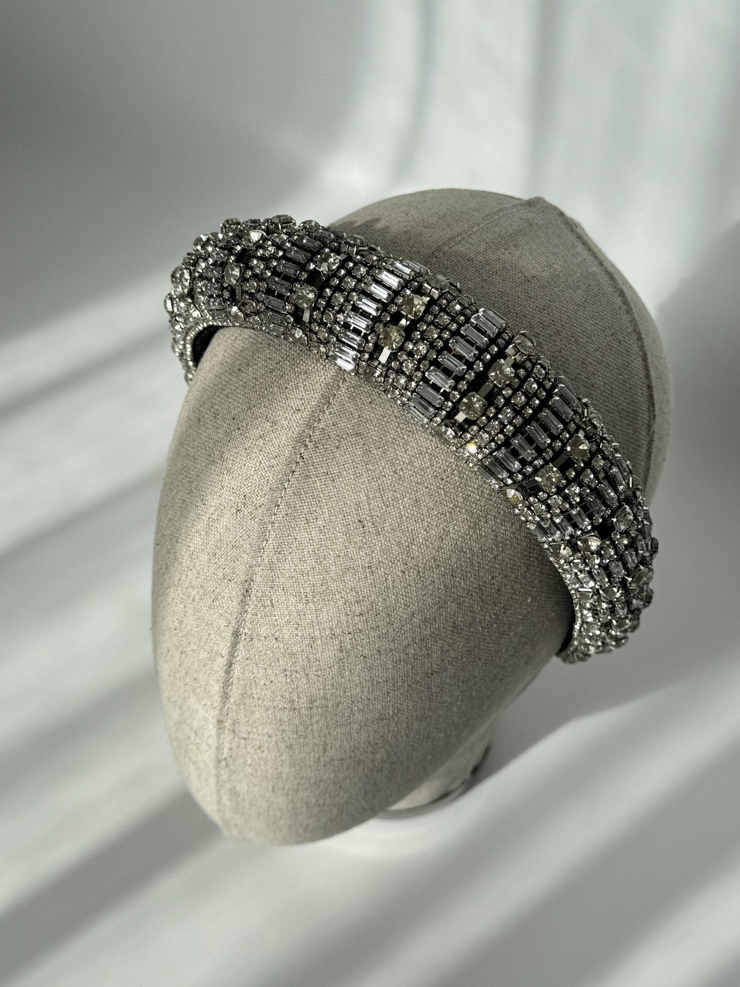 AZADE Imported Silver Stone-Encrusted Tiara