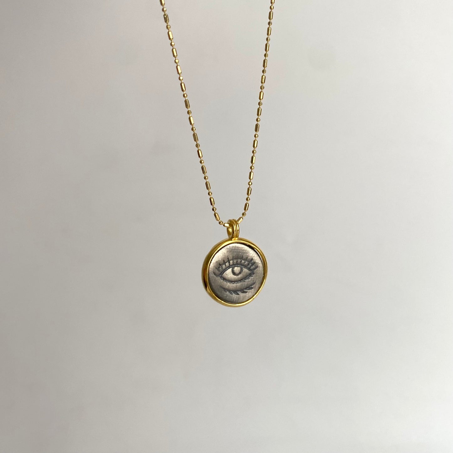 Antique Celestial Eye Necklace in 925 Sterling Silver