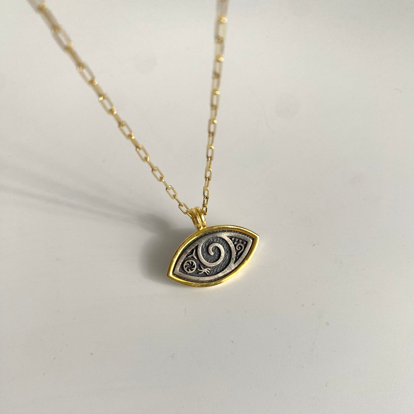 925 Sterling Silver Antique Mystic Eye Necklace