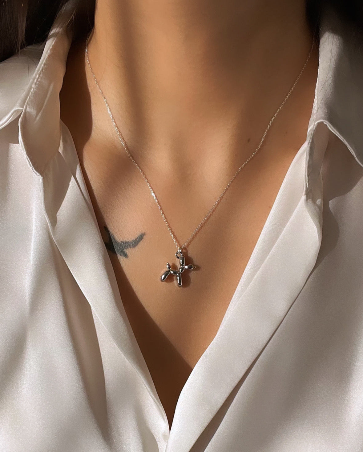 925 Sterling Silver Balloon Dog Necklace – Playful and Stylish Pet-Inspired Jewelry