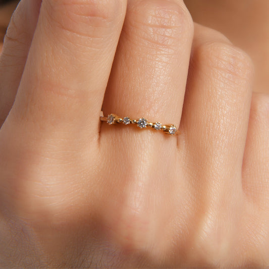 Stunning Butterfly-Inspired Gold Ring with Sparkling Gemstones