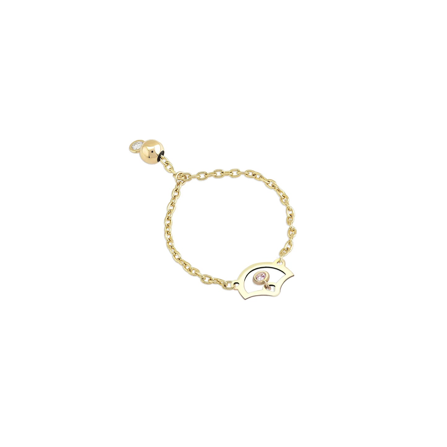 Gold Dangle Chain Ring - Stylish and Unique Design