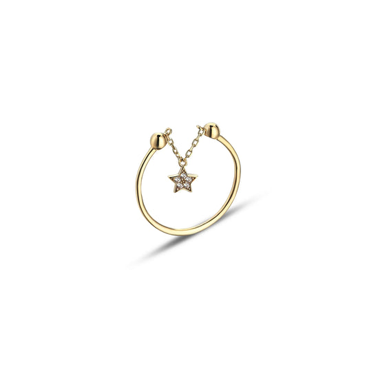 Stunning Gold Star Pendant Cabaret Ring