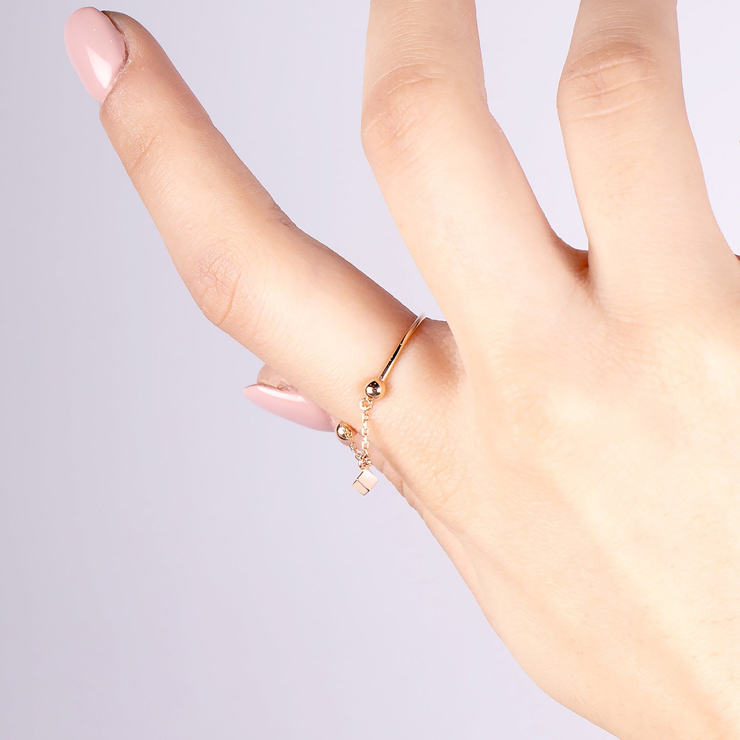 Stunning Gold Cubic Floating Ring - Elegant and Unique Design