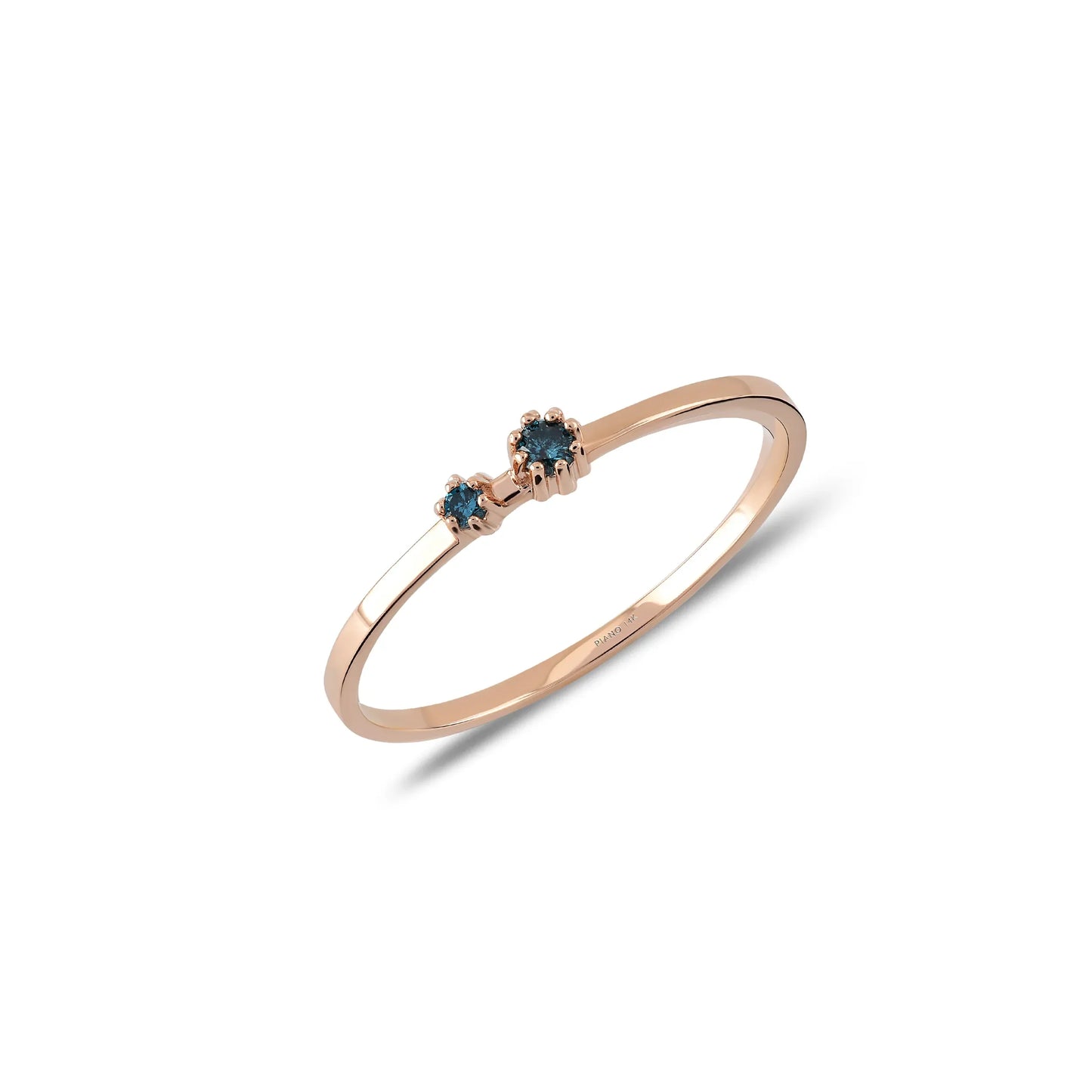 Stunning Azzuro Two-Stone Blue Diamond Ring