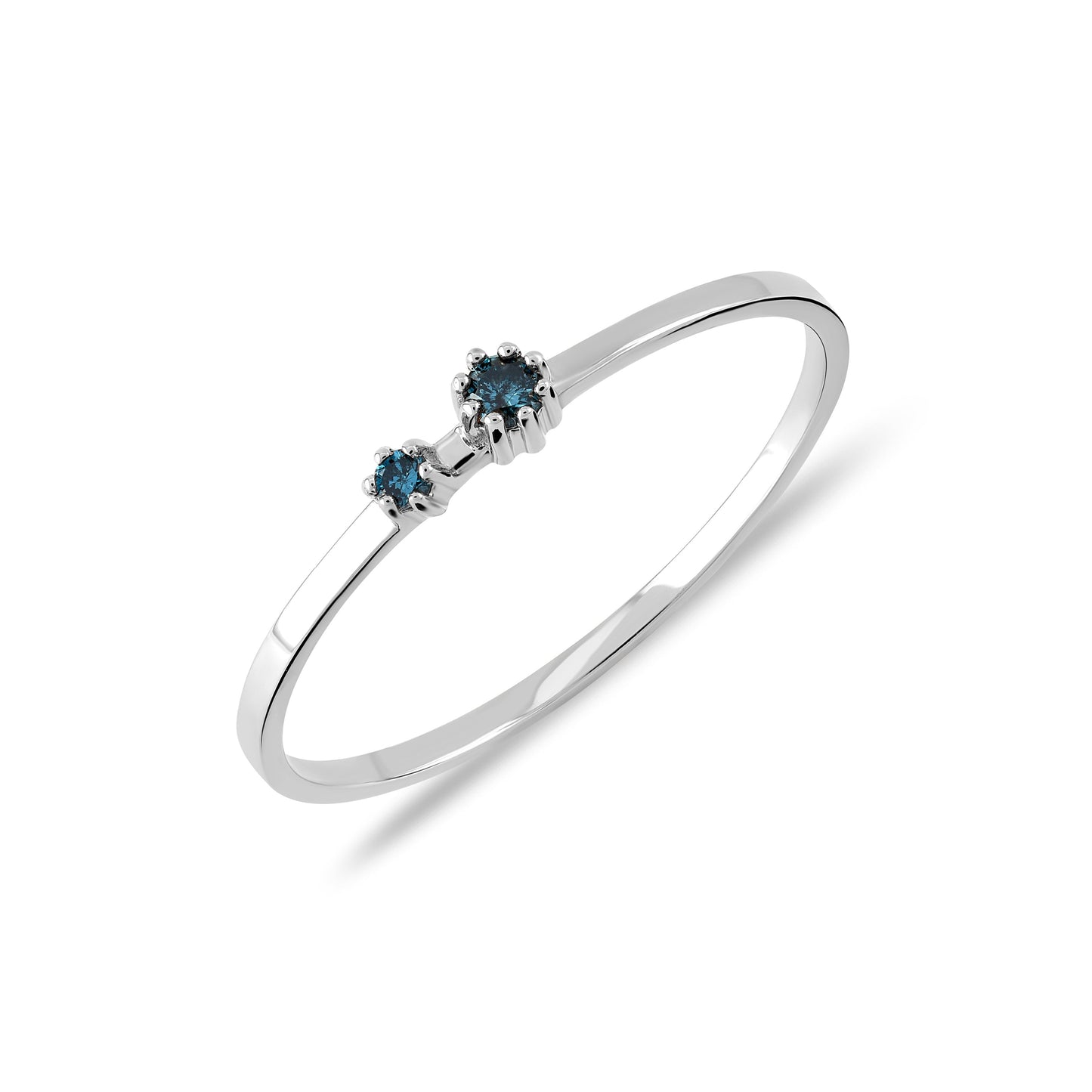 Stunning Azzuro Two-Stone Blue Diamond Ring