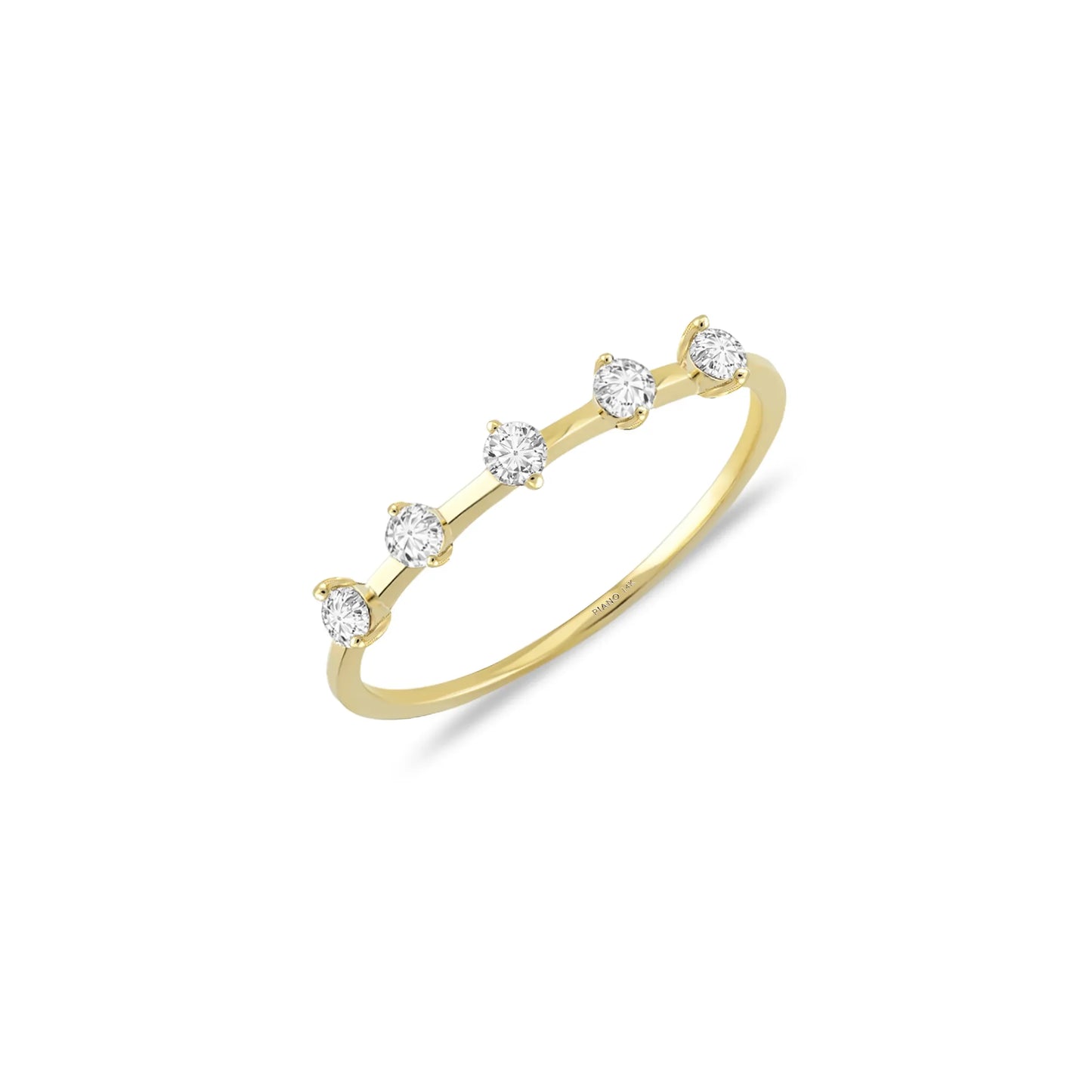 Forte Five Stone Gold Ring - Timeless Elegance and Sparkling Brilliance