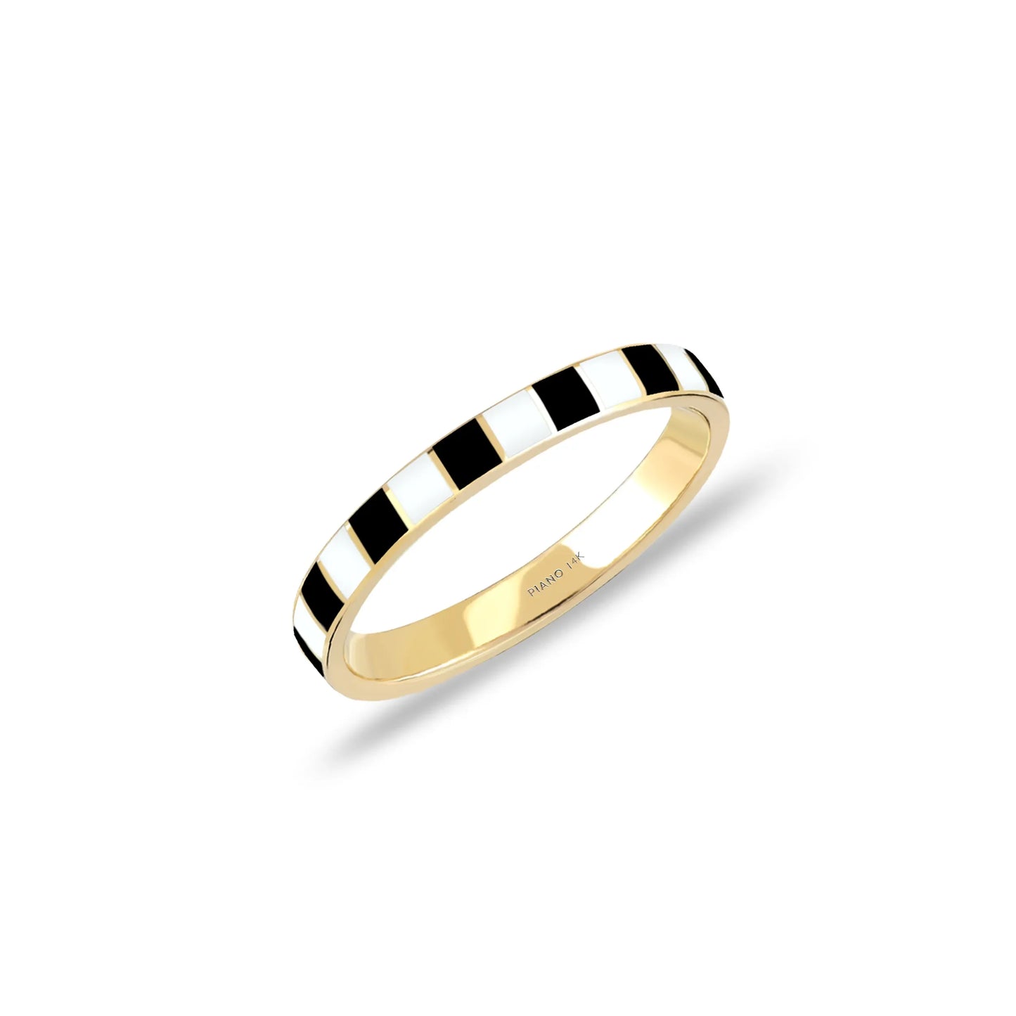 Rhythm Gold-Plated Enamel Ring - Stylish and Elegant Jewelry Piece