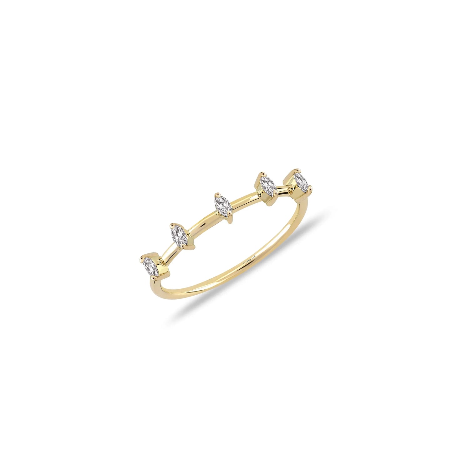 Stunning Five-Stone Marquise Gold Ring - Cabaret Collection