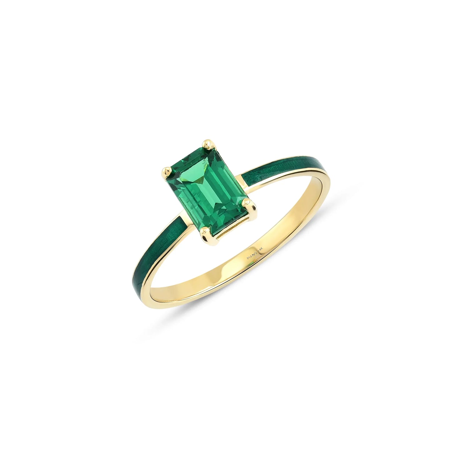 Rhythm Mini Gemstone Octagon Gold Ring - Dazzling Elegance for Every Occasion