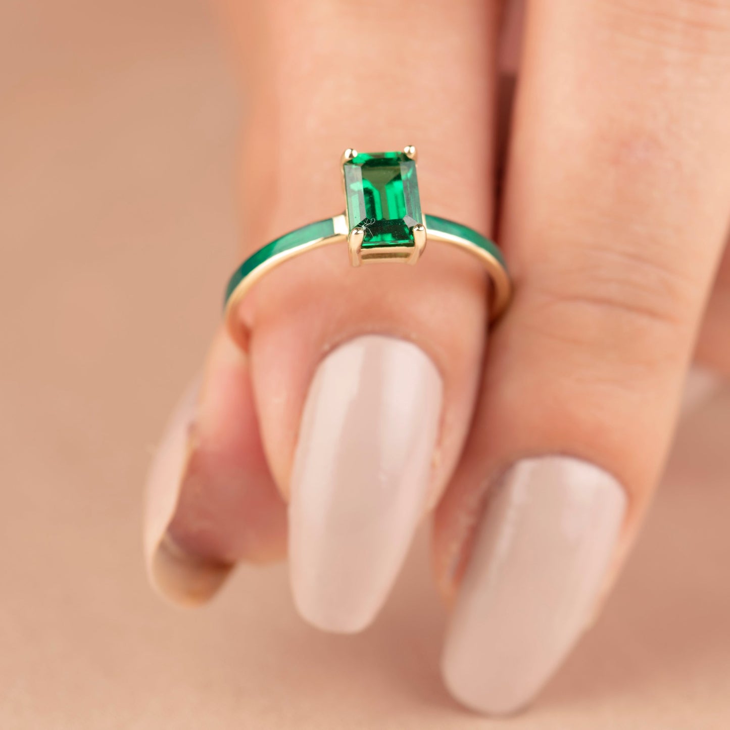 Rhythm Mini Gemstone Octagon Gold Ring - Dazzling Elegance for Every Occasion