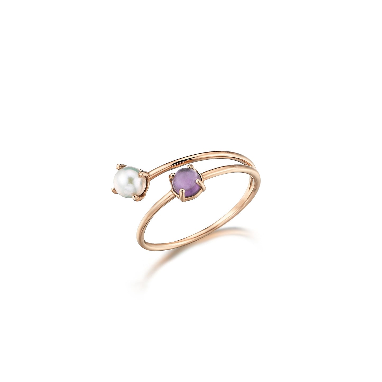 Stunning Gold Ring with Pearl and Tourmaline Gemstones