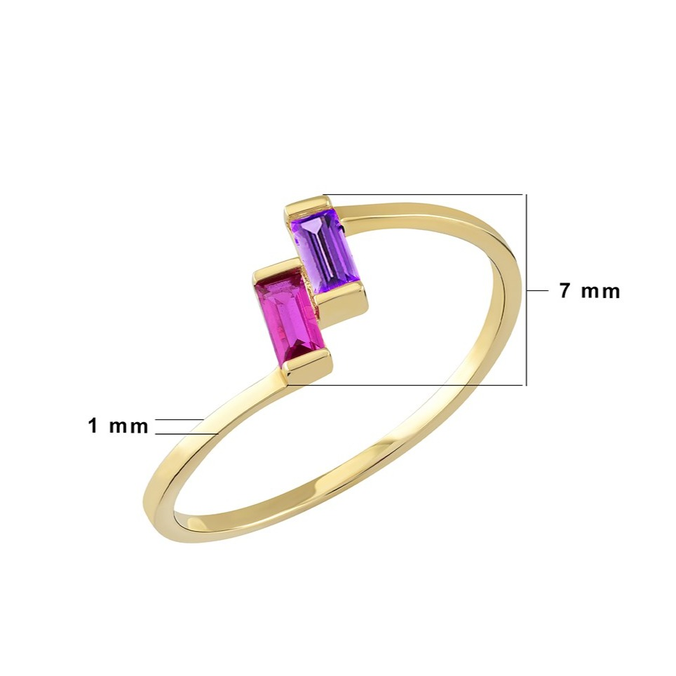 Stunning Two-Baguette Gold Ring - Elevate Your Style!