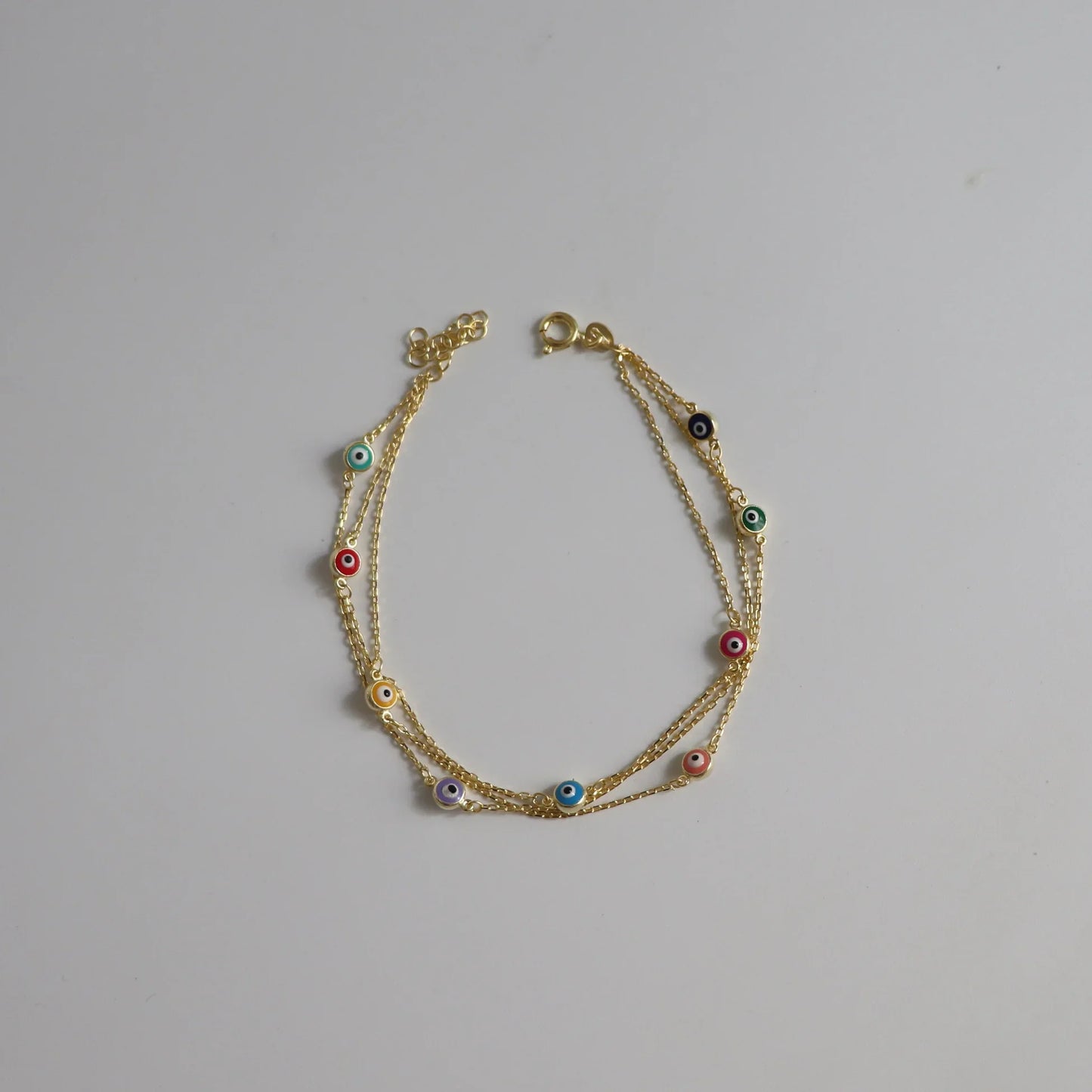 925 Sterling Silver Multicolor Evil Eye Bracelet