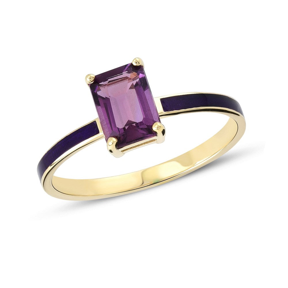 Rhythm Mini Gemstone Octagon Gold Ring - Dazzling Elegance for Every Occasion