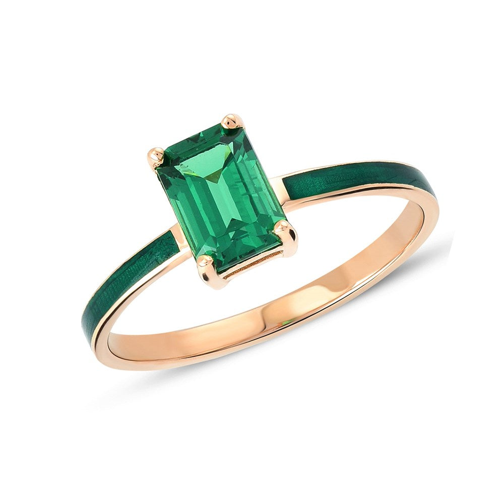 Rhythm Mini Gemstone Octagon Gold Ring - Dazzling Elegance for Every Occasion